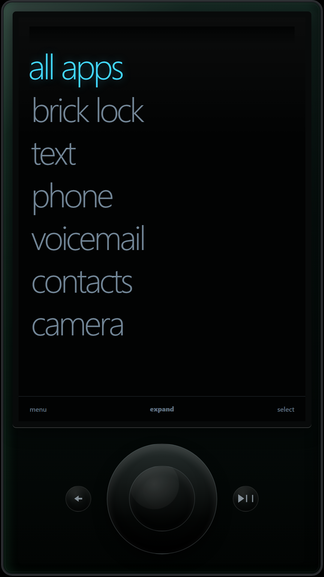 BrickOS MS skin home screen