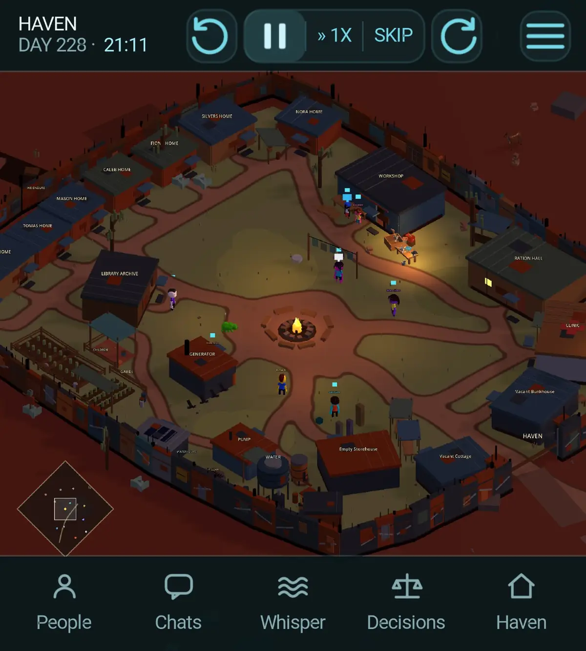 Eden test settlement, Haven, during the day