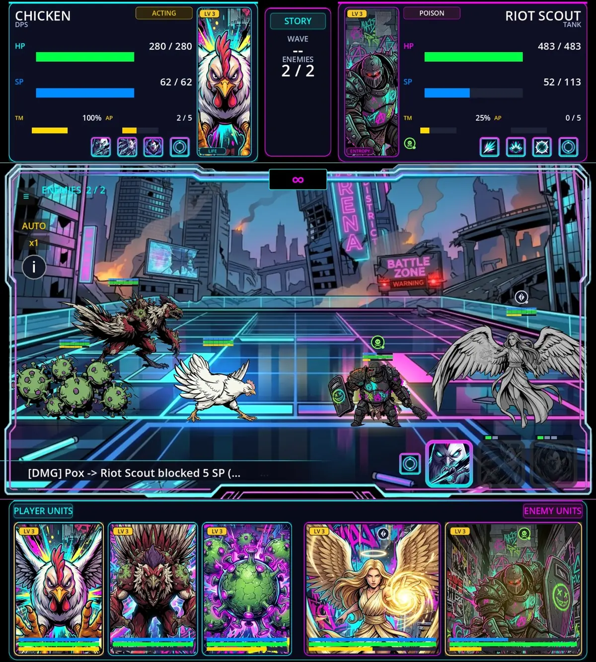 Everything by Everything neon city battle